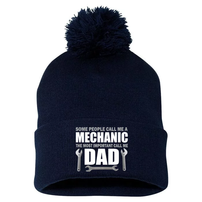 Funny Mechanic Dad Pom Pom 12in Knit Beanie