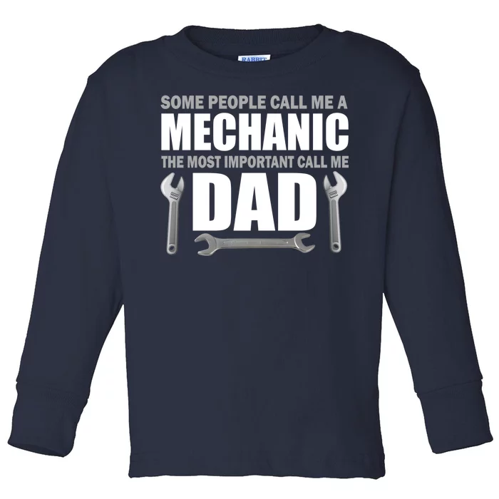 Funny Mechanic Dad Toddler Long Sleeve Shirt