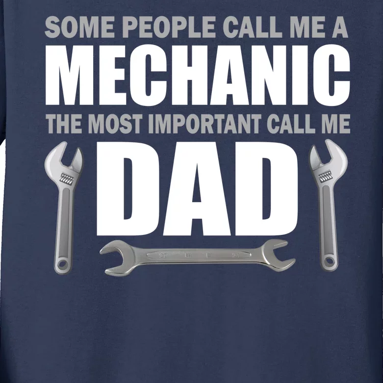 Funny Mechanic Dad Kids Long Sleeve Shirt