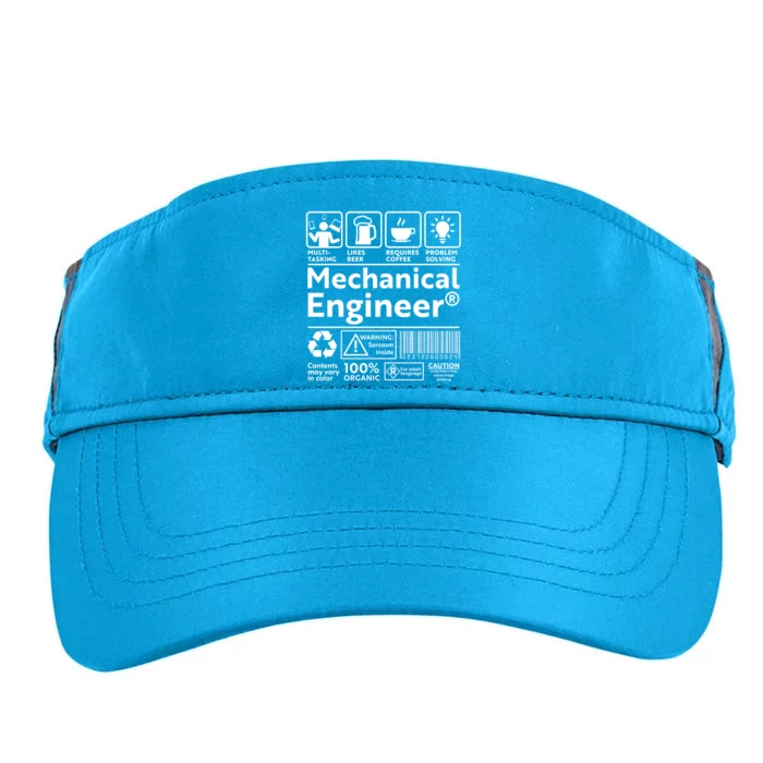 Funny Mechanical Engineer Label Adult Drive Performance Visor