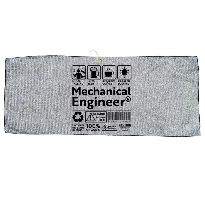 Funny Mechanical Engineer Label Large Microfiber Waffle Golf Towel