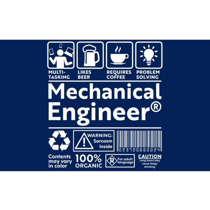 Funny Mechanical Engineer Label Bumper Sticker