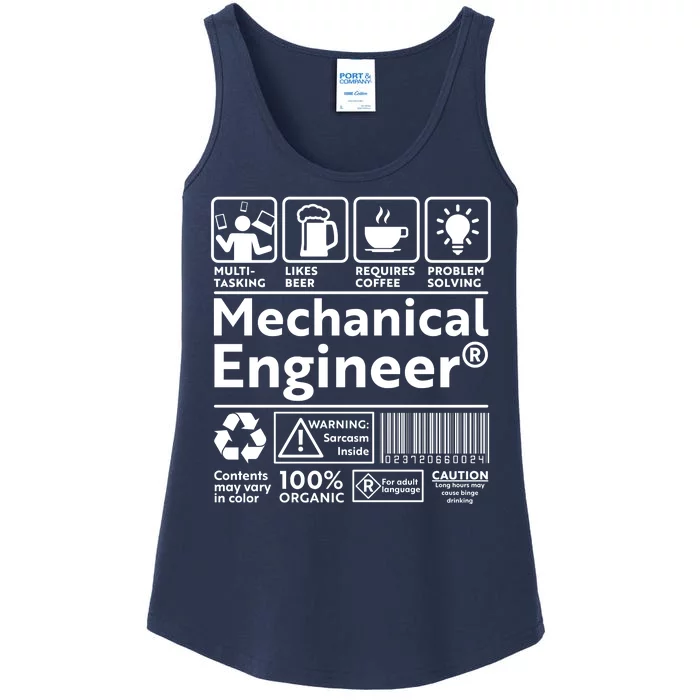 Funny Mechanical Engineer Label Ladies Essential Tank