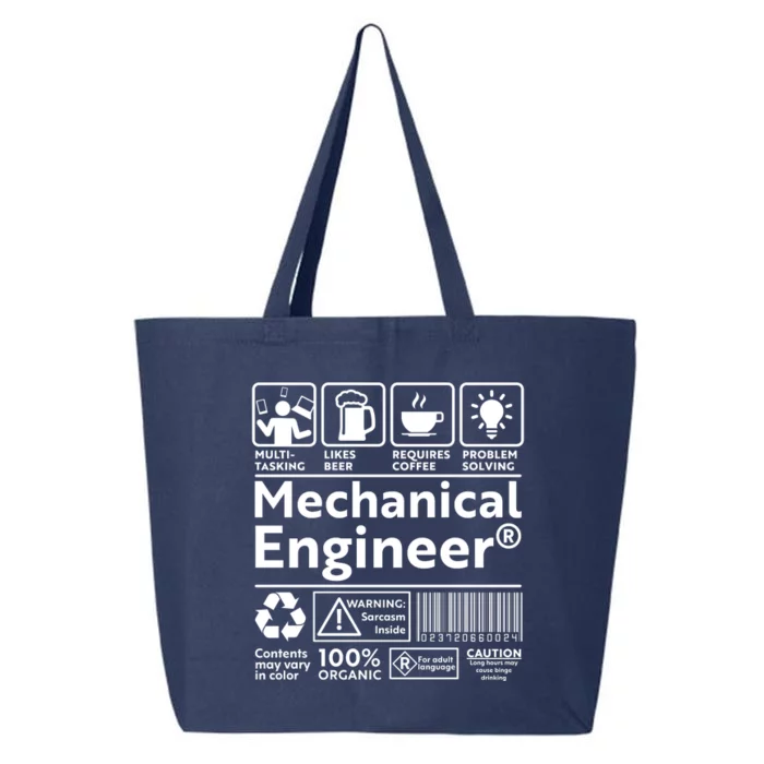 Funny Mechanical Engineer Label 25L Jumbo Tote