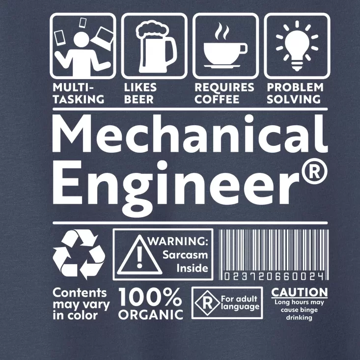 Funny Mechanical Engineer Label Toddler T-Shirt