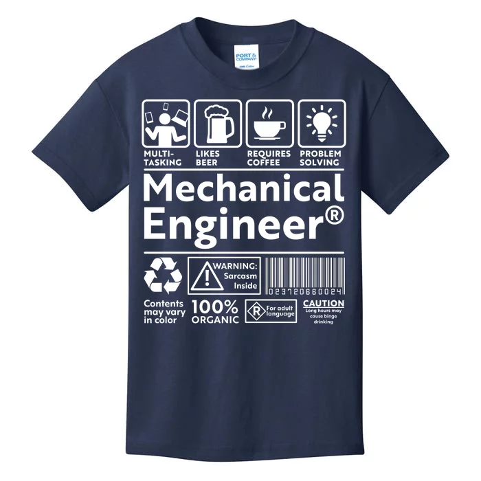 Funny Mechanical Engineer Label Kids T-Shirt