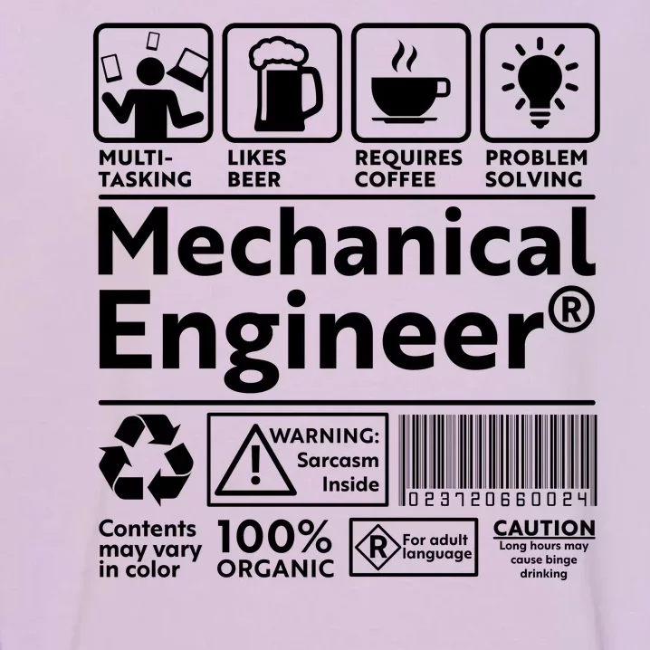 Funny Mechanical Engineer Label Garment-Dyed Sweatshirt