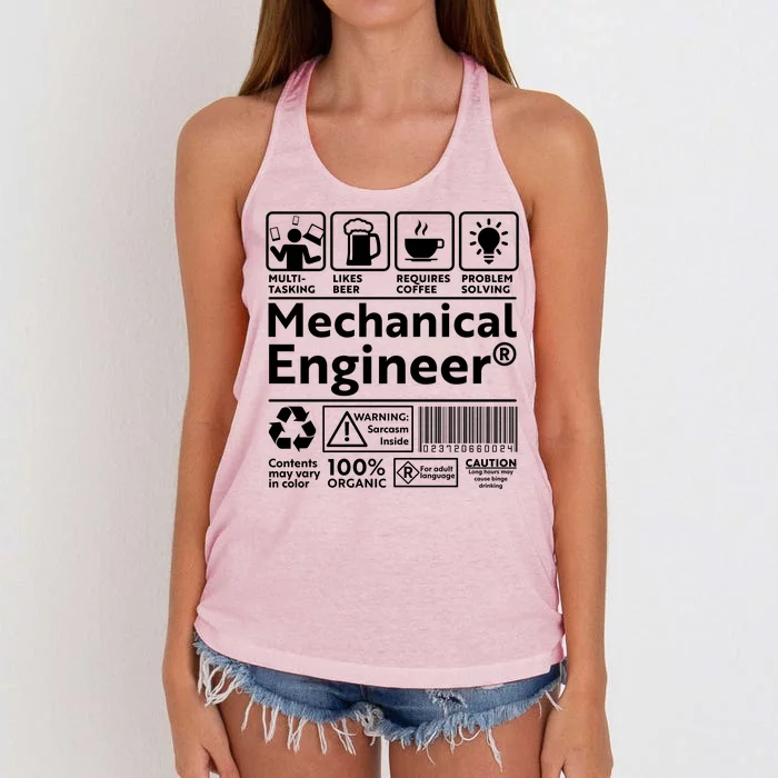 Funny Mechanical Engineer Label Women's Knotted Racerback Tank