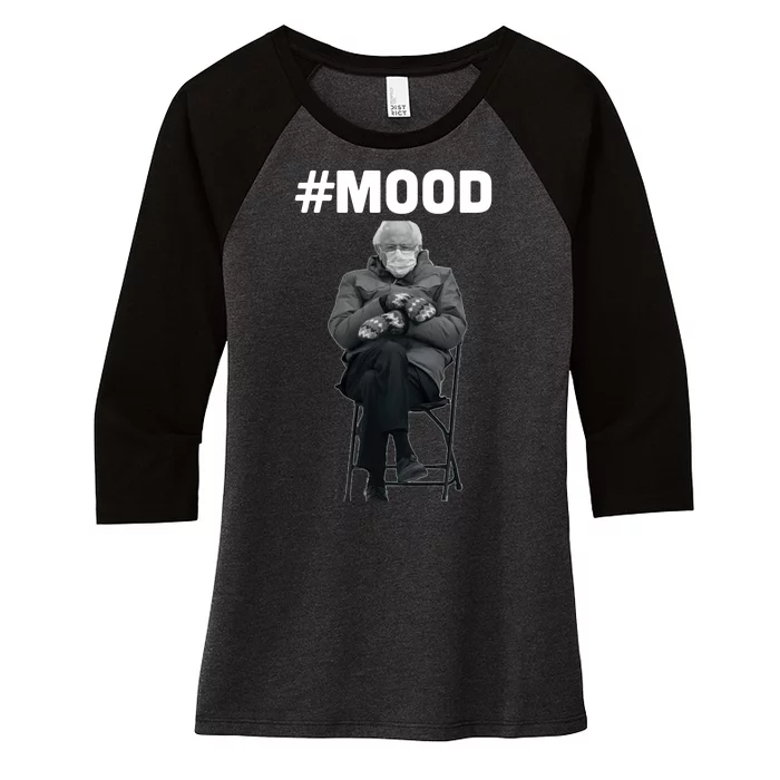 Funny Meme Mittens Bernie Sanders Mood Women's Tri-Blend 3/4-Sleeve Raglan Shirt