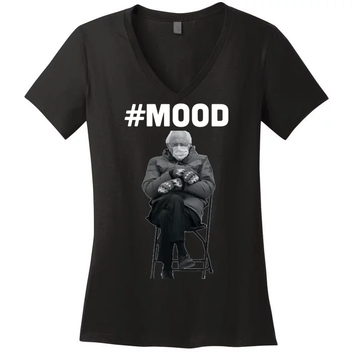 Funny Meme Mittens Bernie Sanders Mood Women's V-Neck T-Shirt