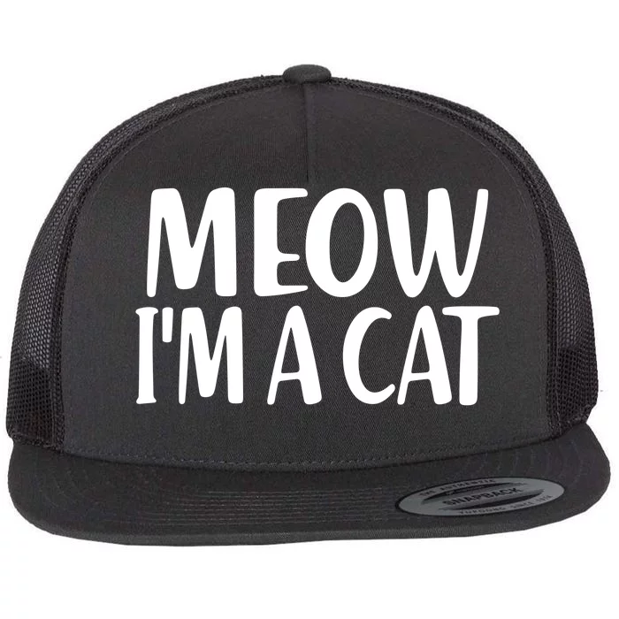 Funny Meow I'm A Cat Lazy Halloween Costume Flat Bill Trucker Hat