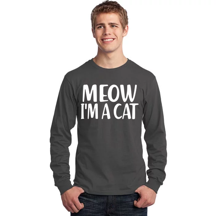 Funny Meow I'm A Cat Lazy Halloween Costume Tall Long Sleeve T-Shirt