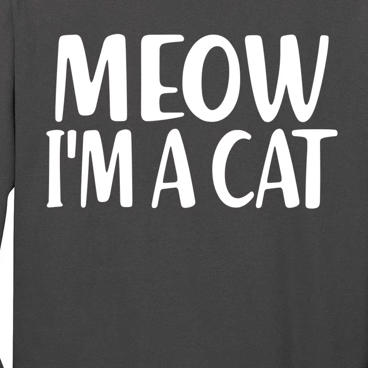 Funny Meow I'm A Cat Lazy Halloween Costume Tall Long Sleeve T-Shirt