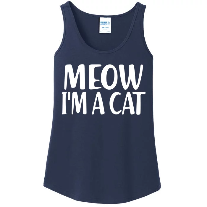 Funny Meow I'm A Cat Lazy Halloween Costume Ladies Essential Tank