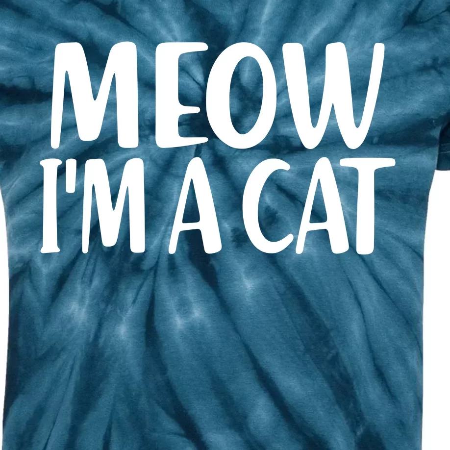 Funny Meow I'm A Cat Lazy Halloween Costume Kids Tie-Dye T-Shirt