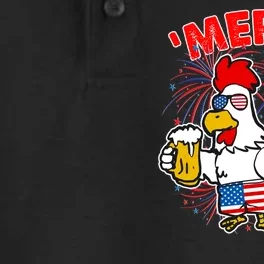 Funny Merica USA Rooster With Beer Dry Zone Grid Performance Polo