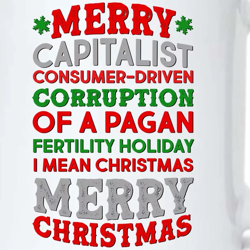 Funny Merry Capitalist Christmas Black Color Changing Mug