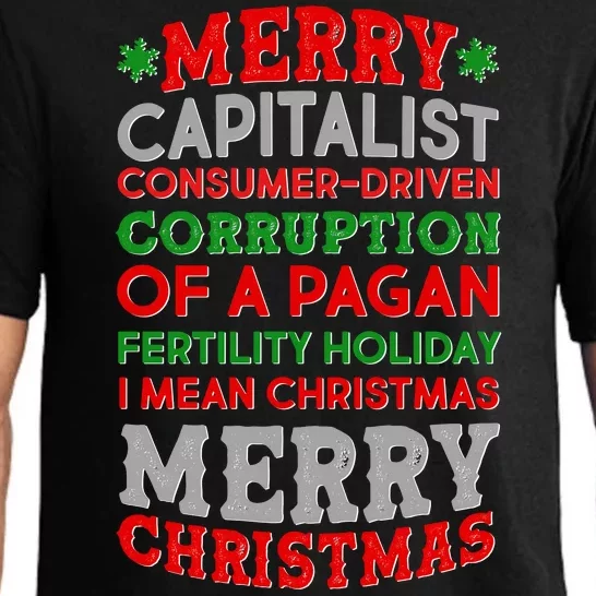 Funny Merry Capitalist Christmas Pajama Set