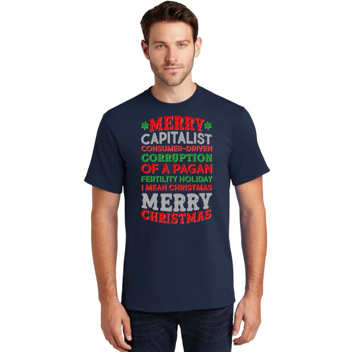 Funny Merry Capitalist Christmas Tall T-Shirt