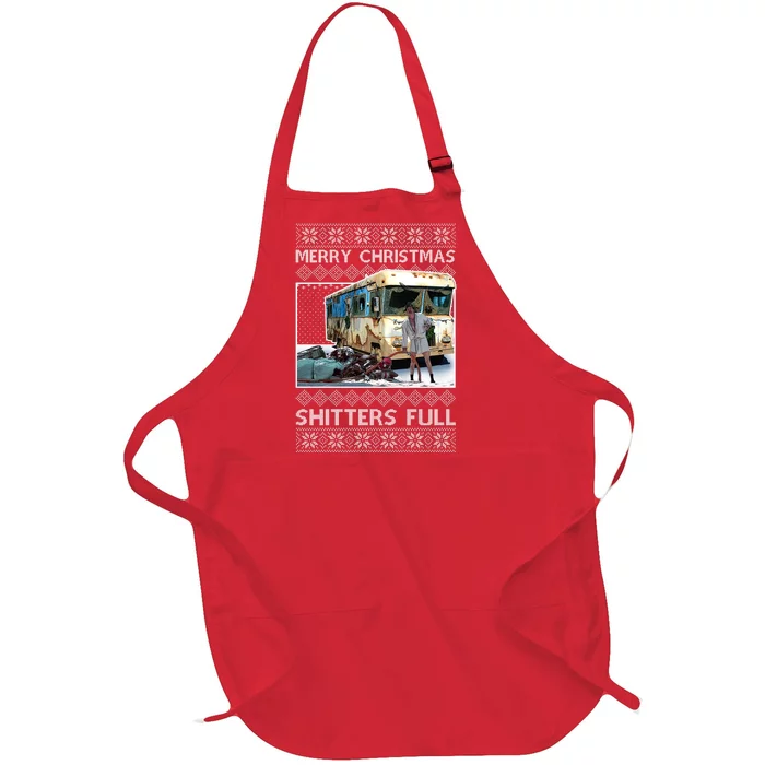 Funny Merry Christmas Shitters Full Ugly Christmas Sweater Full-Length Apron With Pocket