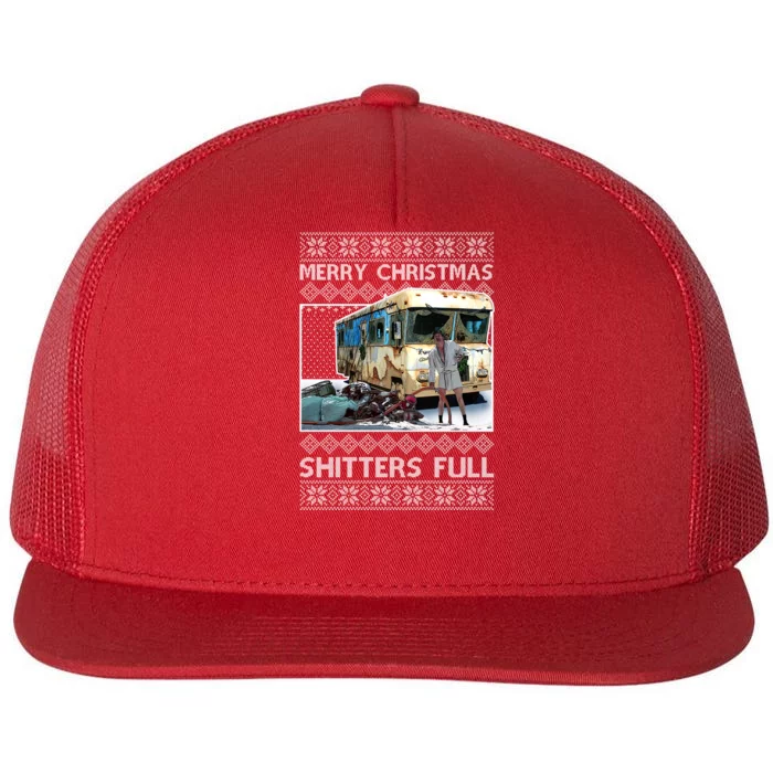 Funny Merry Christmas Shitters Full Ugly Christmas Sweater Flat Bill Trucker Hat