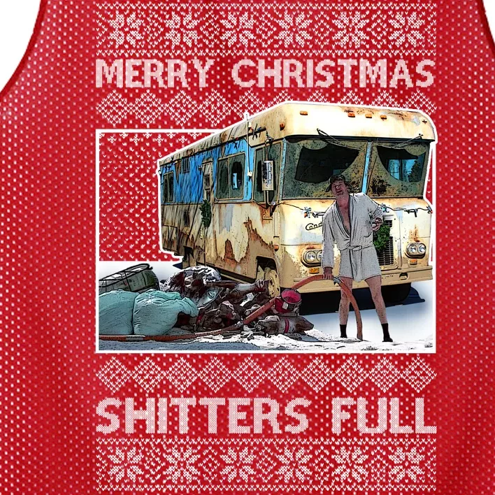 Funny Merry Christmas Shitters Full Ugly Christmas Sweater Mesh Reversible Basketball Jersey Tank