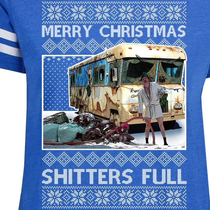 Funny Merry Christmas Shitters Full Ugly Christmas Sweater Enza Ladies Jersey Football T-Shirt