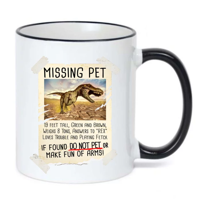 Funny Missing Pet T-Rex Dinosaur Black Color Changing Mug