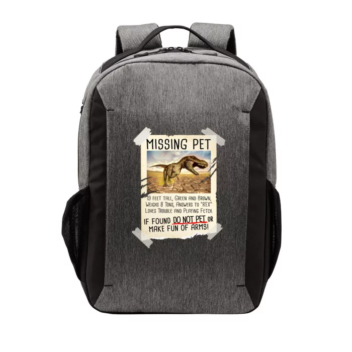 Funny Missing Pet T-Rex Dinosaur Vector Backpack