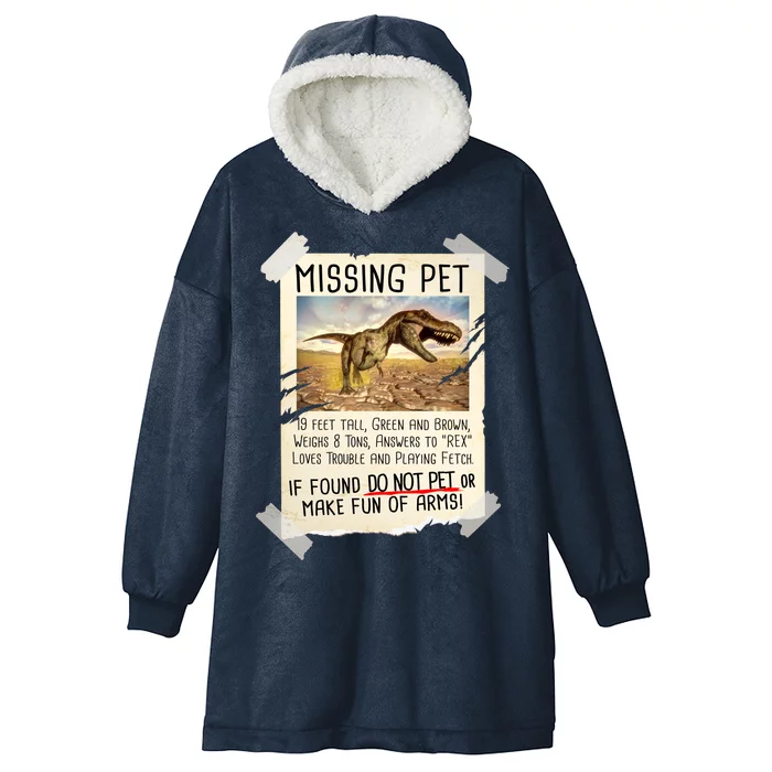 Funny Missing Pet T-Rex Dinosaur Hooded Wearable Blanket