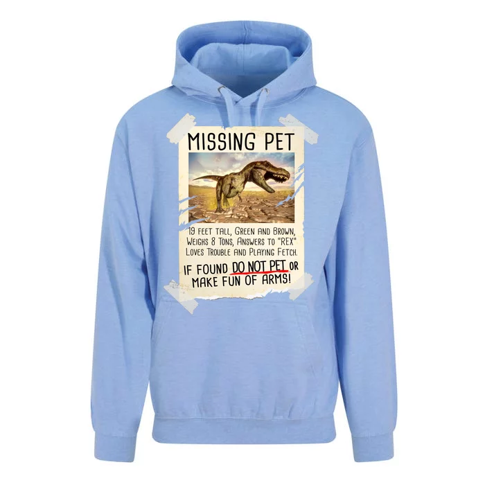 Funny Missing Pet T-Rex Dinosaur Unisex Surf Hoodie