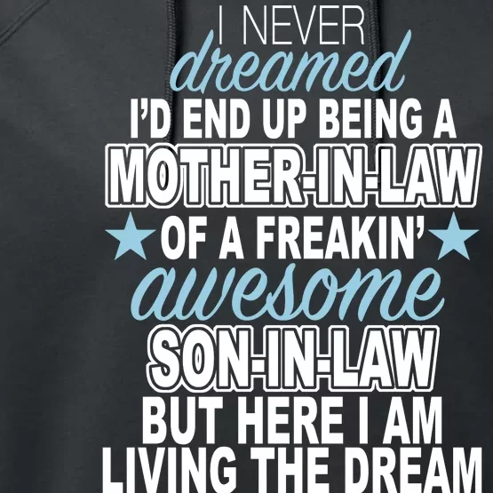 Funny Mother In law Awesome Son In Law Performance Fleece Hoodie