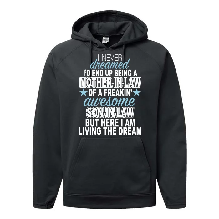 Funny Mother In law Awesome Son In Law Performance Fleece Hoodie