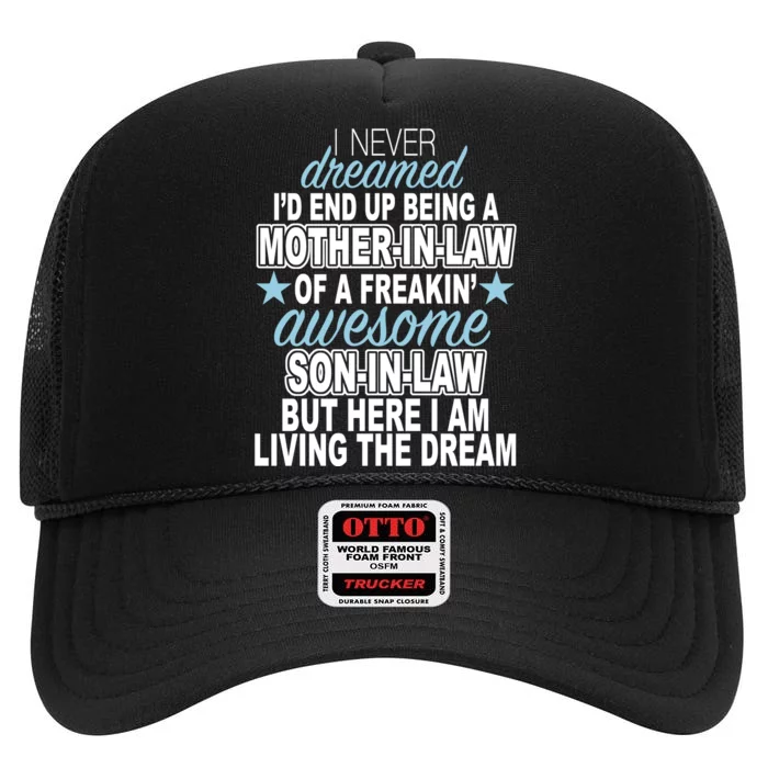 Funny Mother In law Awesome Son In Law High Crown Mesh Trucker Hat