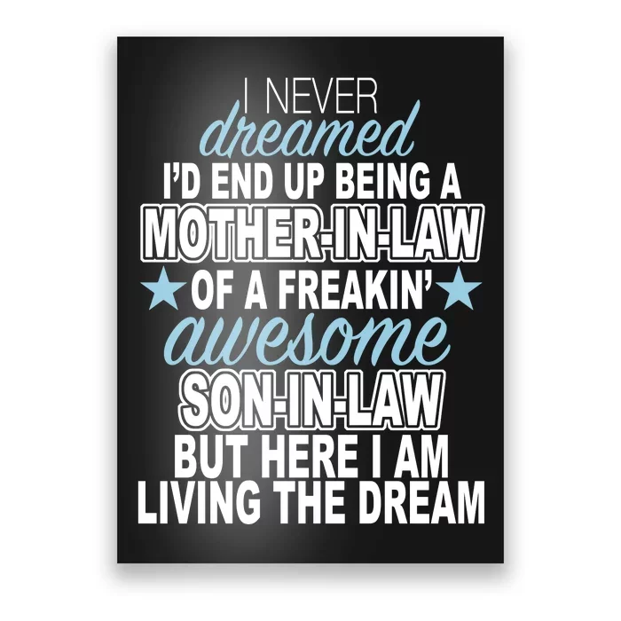 Funny Mother In law Awesome Son In Law Poster