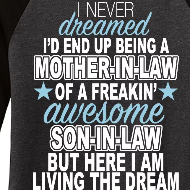 Funny Mother In law Awesome Son In Law Women's Tri-Blend 3/4-Sleeve Raglan Shirt