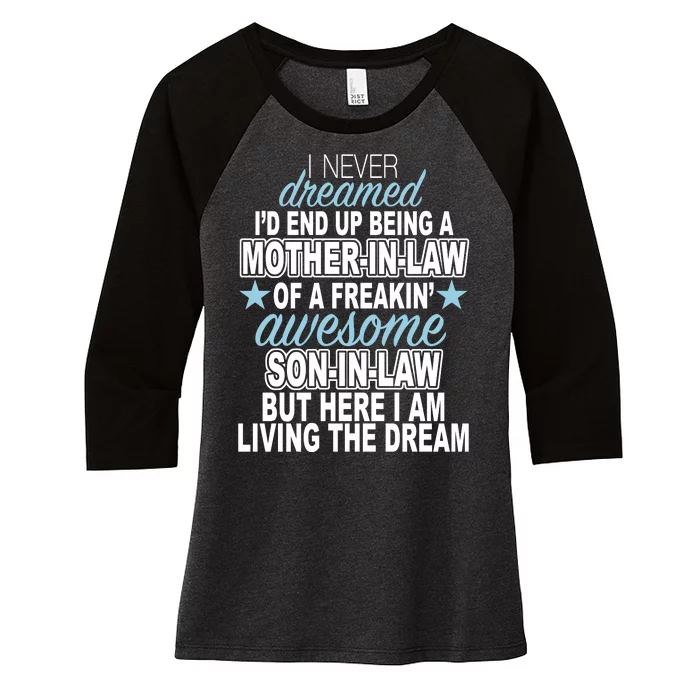 Funny Mother In law Awesome Son In Law Women's Tri-Blend 3/4-Sleeve Raglan Shirt