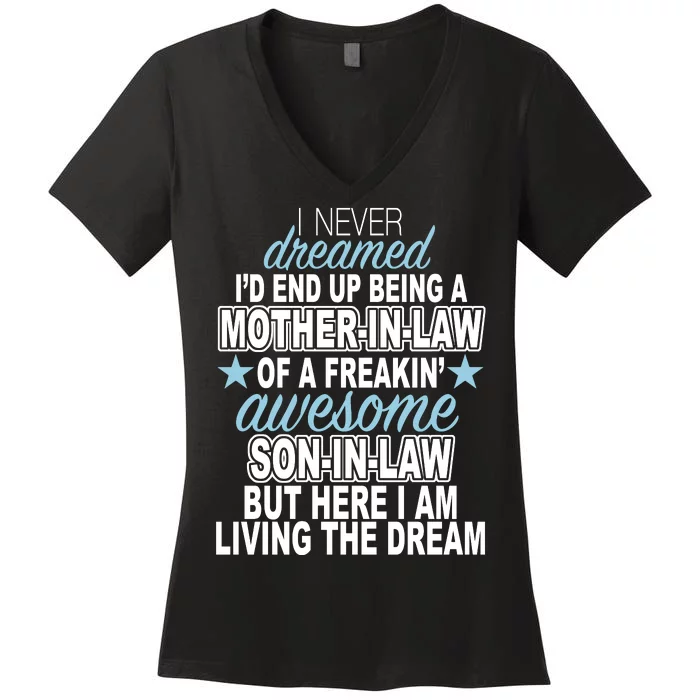 Funny Mother In law Awesome Son In Law Women's V-Neck T-Shirt