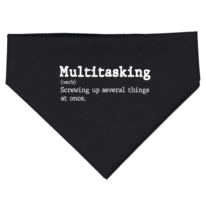 Funny Multitasking Definition USA-Made Doggie Bandana