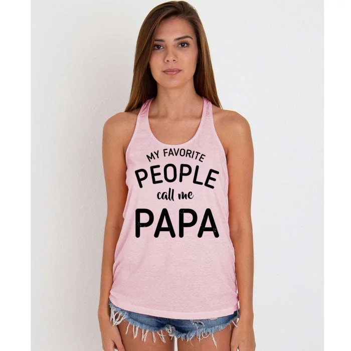 Funny My Favorite People Call Me Papa Women's Knotted Racerback Tank