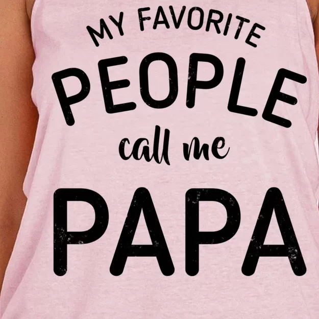 Funny My Favorite People Call Me Papa Women's Knotted Racerback Tank