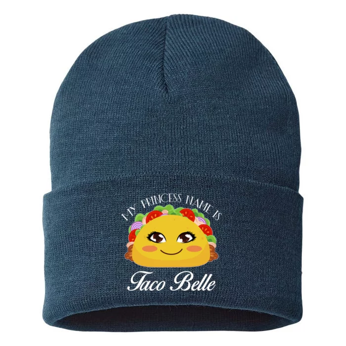 Funny My Princess Name is Taco Belle Sustainable Knit Beanie