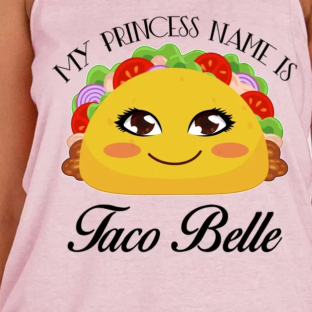 Funny My Princess Name is Taco Belle Women's Knotted Racerback Tank