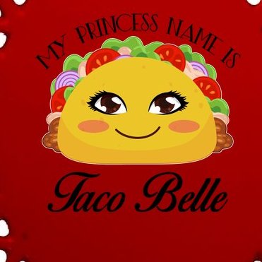 Funny My Princess Name is Taco Belle Oval Ornament