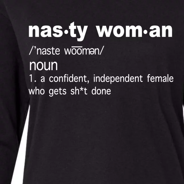 Funny Nasty Woman Definition Womens Cotton Relaxed Long Sleeve T-Shirt