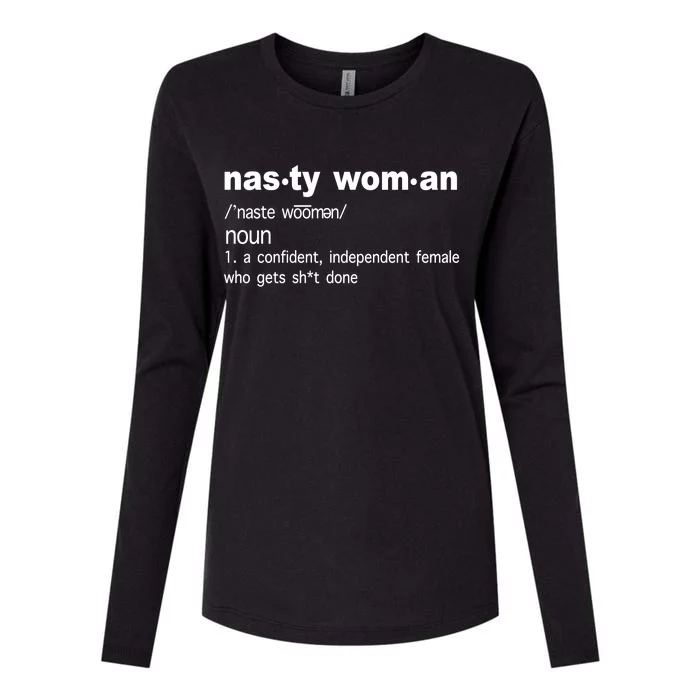 Funny Nasty Woman Definition Womens Cotton Relaxed Long Sleeve T-Shirt