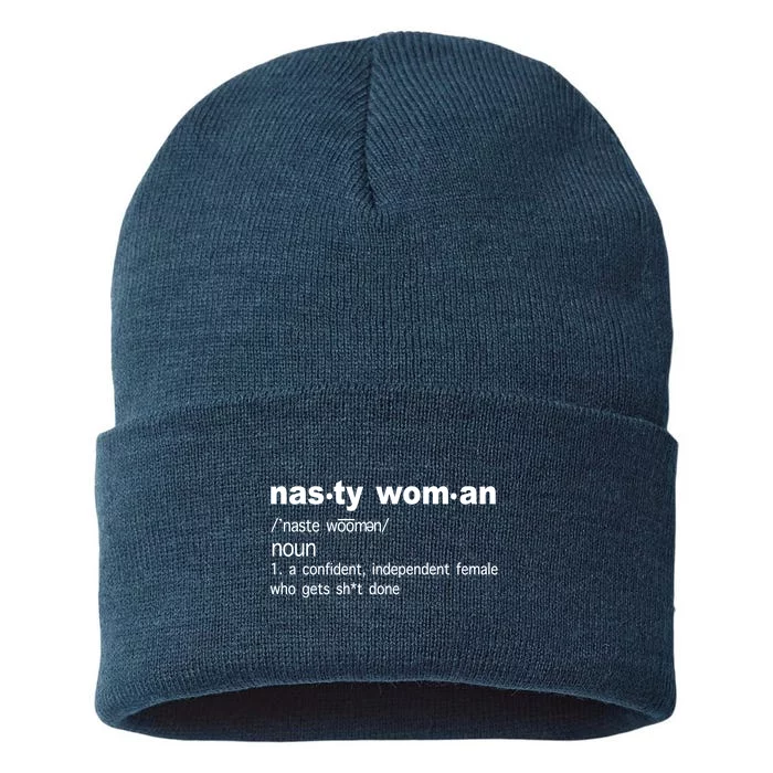 Funny Nasty Woman Definition Sustainable Knit Beanie