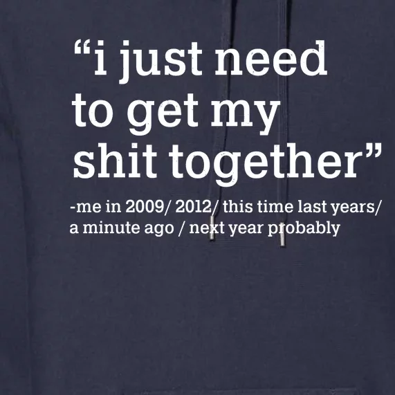 Funny New Year I Just Need to Get My Shit Together Premium Hoodie