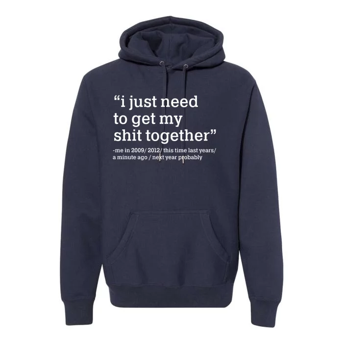 Funny New Year I Just Need to Get My Shit Together Premium Hoodie