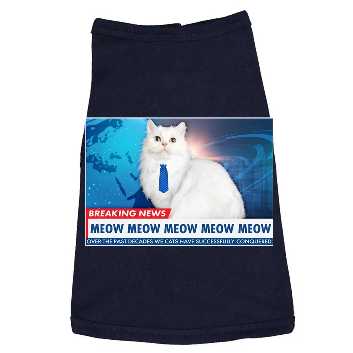 Funny News Anchor Cat Doggie Tank